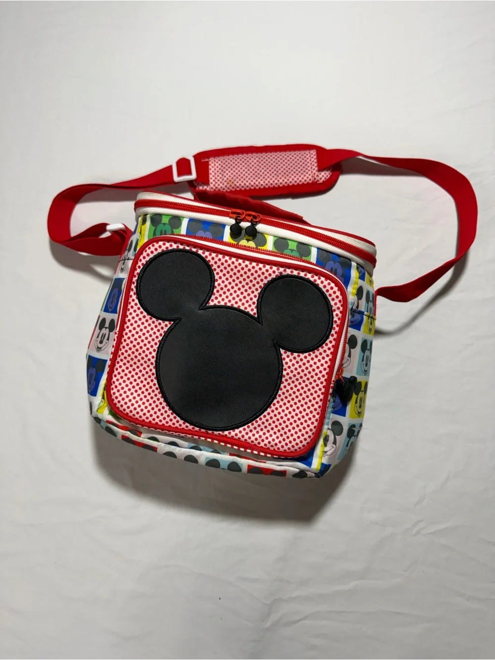 Disney Multicolor Mickey Mouse Red Accent Lunch Bag